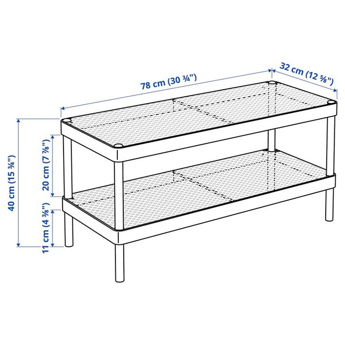 MACKAPAR shoe rack, white, 78x32x40 cm