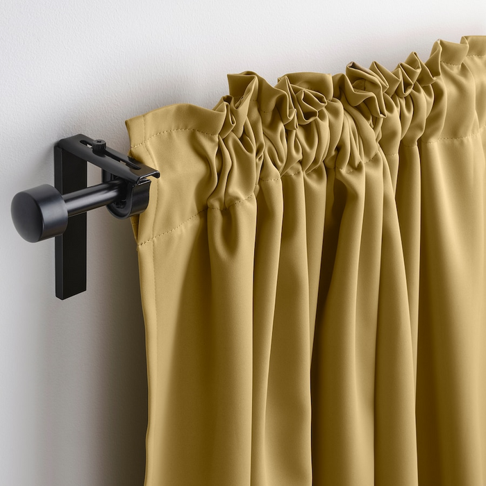 MAJGULL Room darkening curtains, 1 pair, with heading tape/beige-yellow, 145x250 cm, 20586024