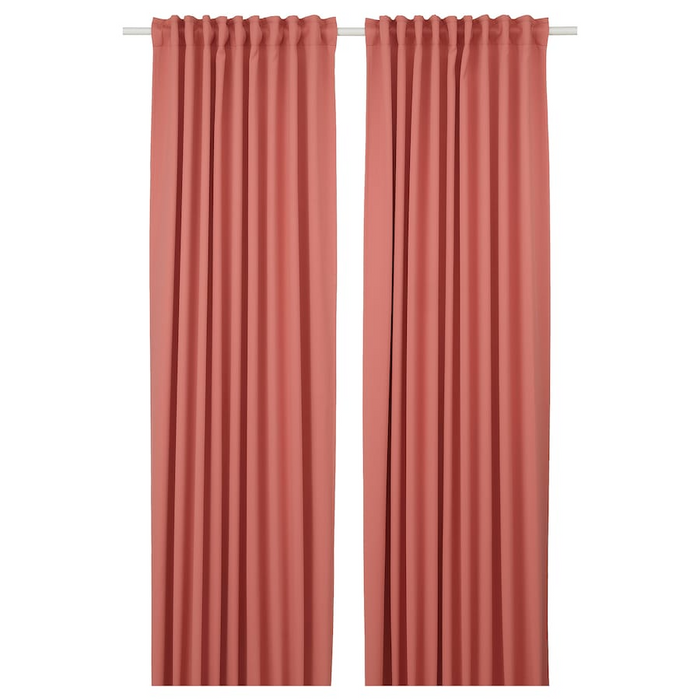 MAJGULL Room darkening curtains, 1 pair, pink, 145x250 cm, 70569753