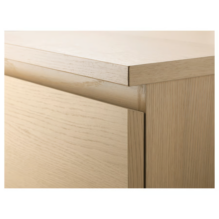 MALM Chest of 6 drawers, white stained oak veneer, 160x78 cm, 50354664