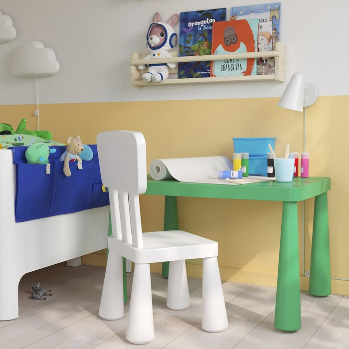 MAMMUT Children's table, in/outdoor bright green 77x55 cm, 30581993