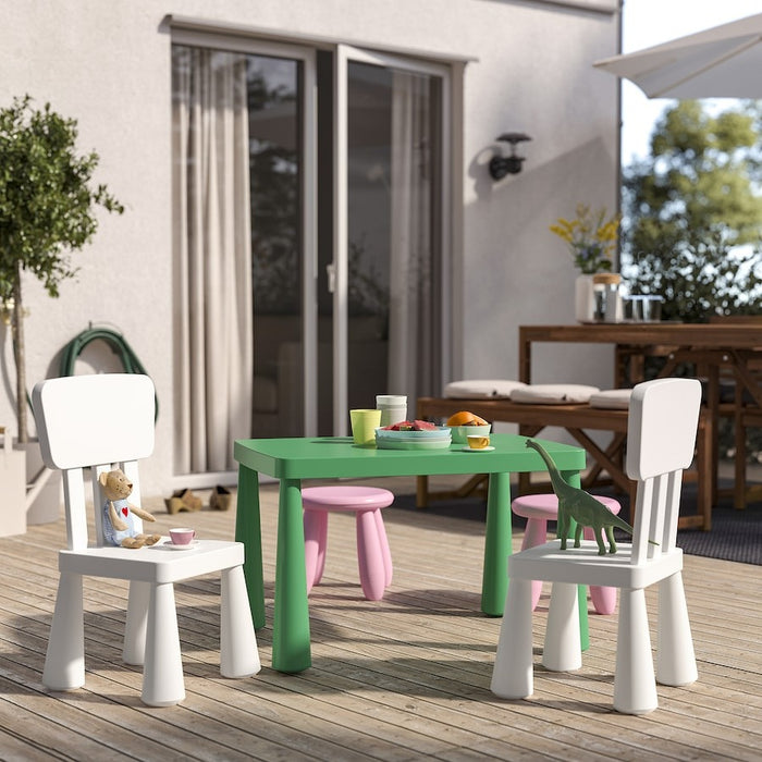 MAMMUT Children's table, in/outdoor bright green 77x55 cm, 30581993