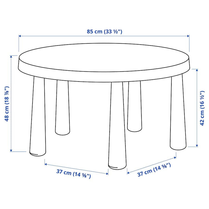 MAMMUT Children's table, in/outdoor/light blue, 85 cm, 80581995