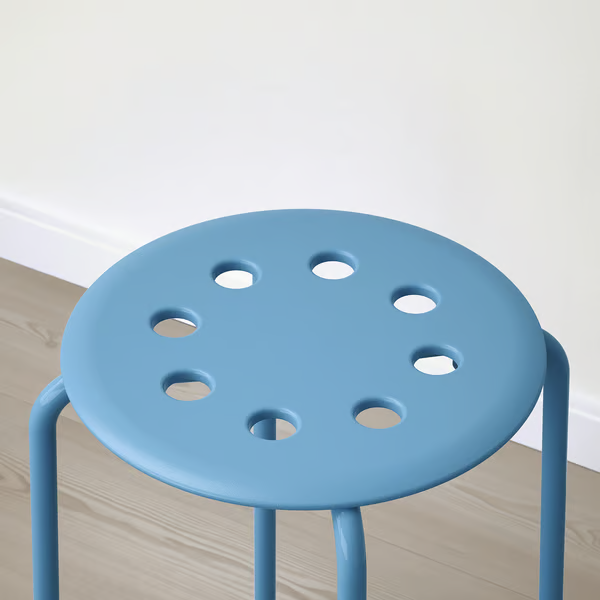 MARIUS Stool, blue, 45 cm