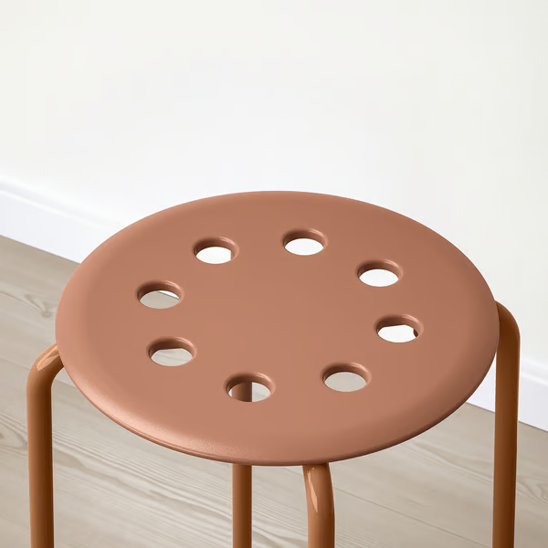 MARIUS Stool, red-brown, 45 cm 00605250