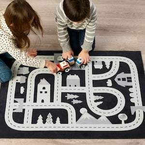 MARKKRYPARE Rug, dark grey, 74x100 cm