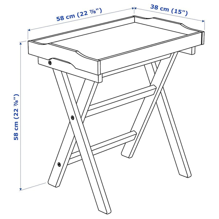 MARYD Tray table, grey, 58x38x58 cm