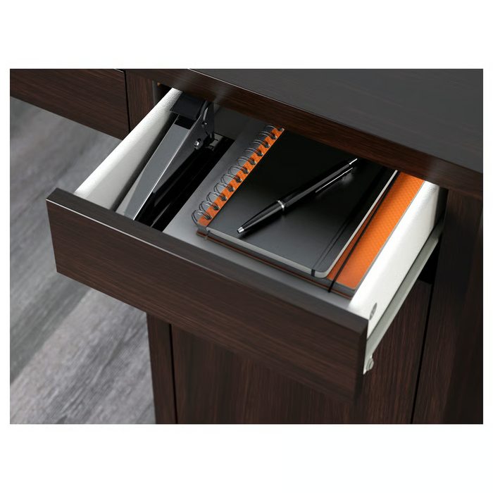 MICKE Desk, black-brown 105x50 cm, 00354275