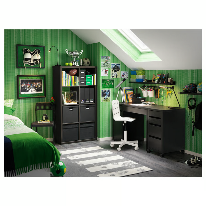 MICKE Desk, black-brown 105x50 cm, 00354275