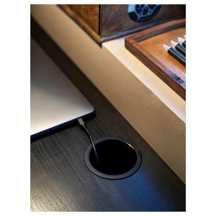 MICKE Desk, black-brown 105x50 cm, 00354275