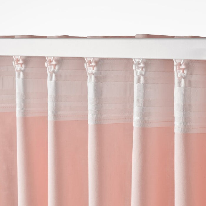 MOALISA curtains, 1 pair, pale pink/pink, 145x250