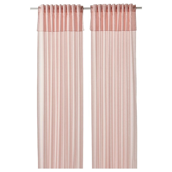 MOALISA curtains, 1 pair, pale pink/pink, 145x250