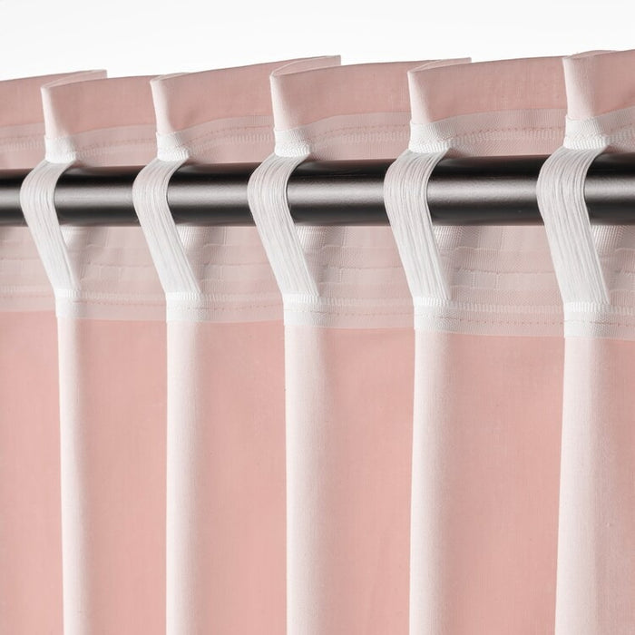 MOALISA curtains, 1 pair, pale pink/pink, 145x250