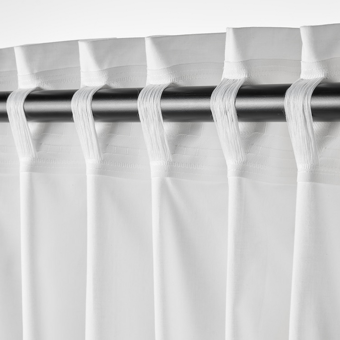 MOALISA Curtains, 1 pair, white/black, 145x250 cm