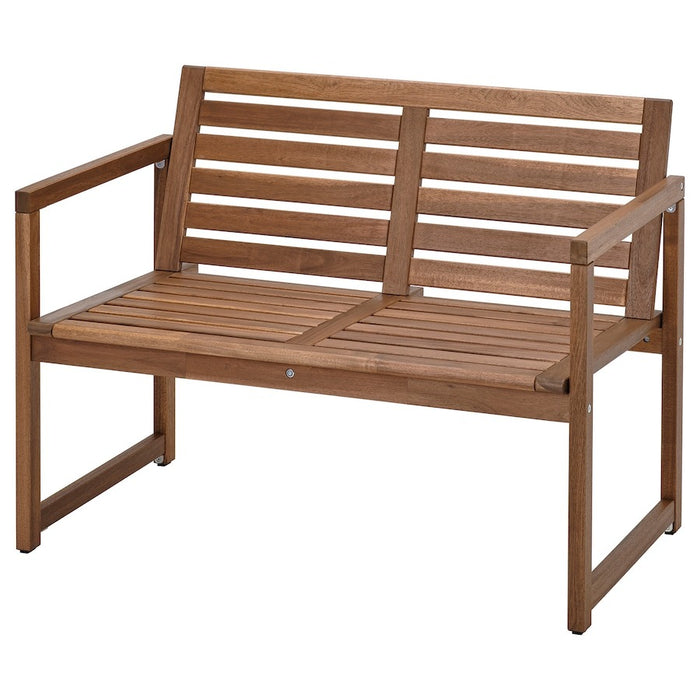 NAMMARO Bench with backrest, outdoor, light brown stained, 50510339