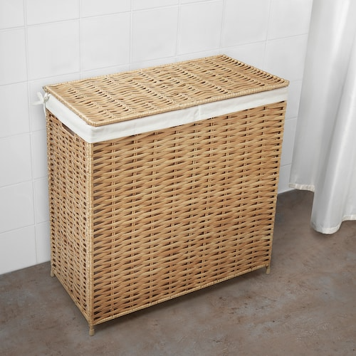 NATTGIBBA Laundry basket, willow/handmade, 100 l, 10531937