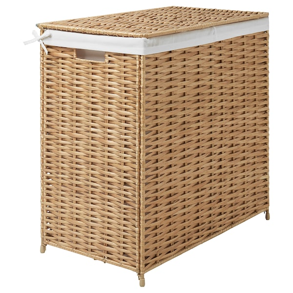 NATTGIBBA Laundry basket, willow/handmade, 100 l, 10531937