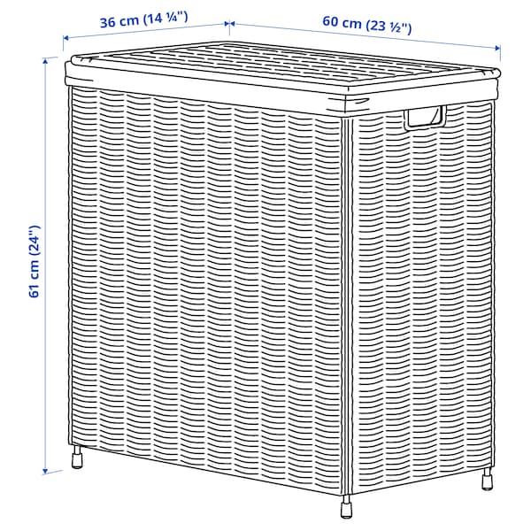 NATTGIBBA Laundry basket, willow/handmade, 100 l, 10531937