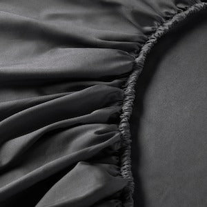 NATTJASMIN Fitted sheet, dark grey, 90x200 cm, 70442684