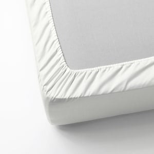 NATTJASMIN Fitted sheet, white, 90x200 cm, 40343713