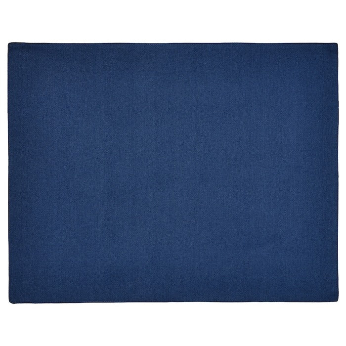 NISSOGA Place mat, white/dark blue, 45x35 cm