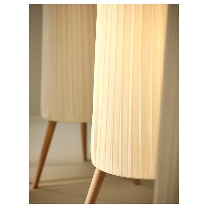 OKENSAND Floor lamp, beech/white