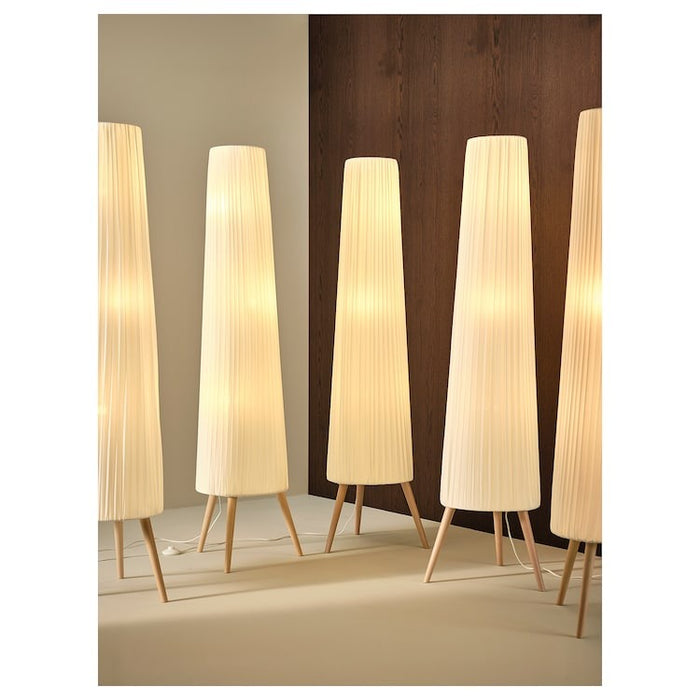 OKENSAND Floor lamp, beech/white