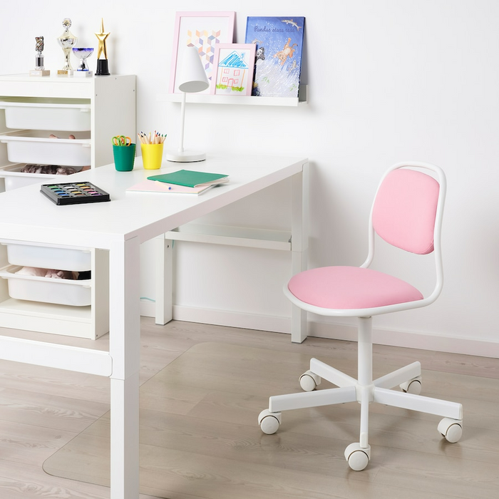 ORFJALL Children's desk chair, white/Vissle pink