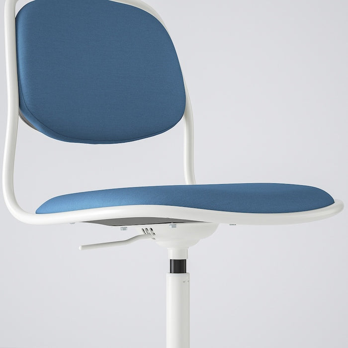 ORFJALL Swivel chair, white/Vissle dark blue, 49501109