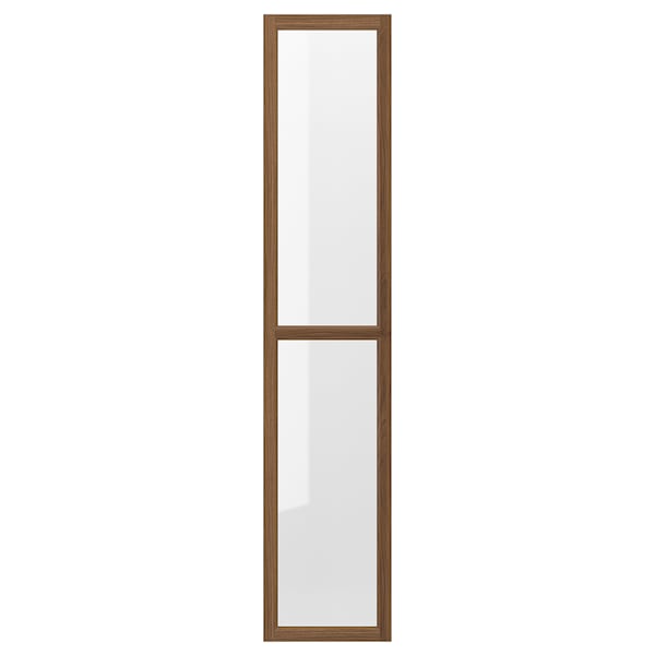 OXBERG Glass door, brown walnut effect, 40x192 cm, 00508701