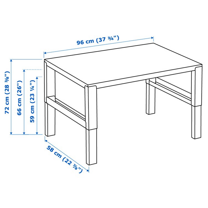 PAHL Desk, white/turquoise, 96x58 cm, 69437476