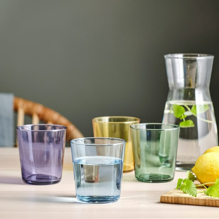 PAPPERSBJORK Glass, mixed colours, 30 cl