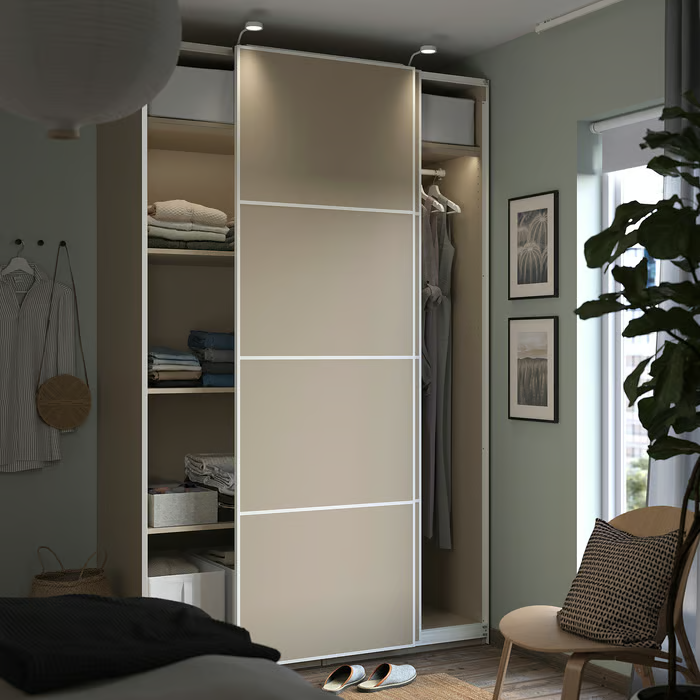PAX Wardrobe frame, grey-beige, 100x58x236 cm, 80509023 (Pre-order)