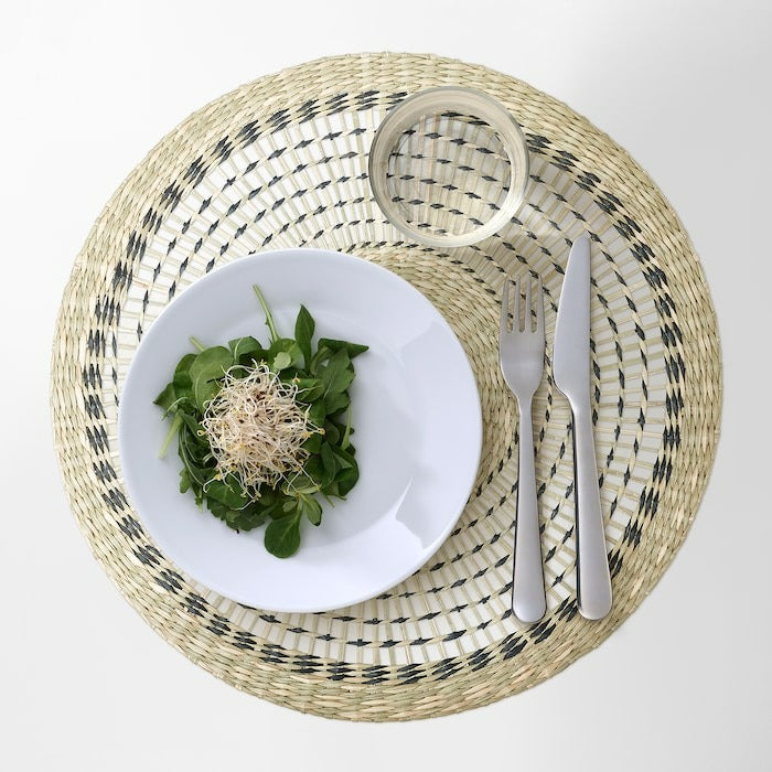 PENNFISK Place mat, natural/sedge handmade, 37 cm