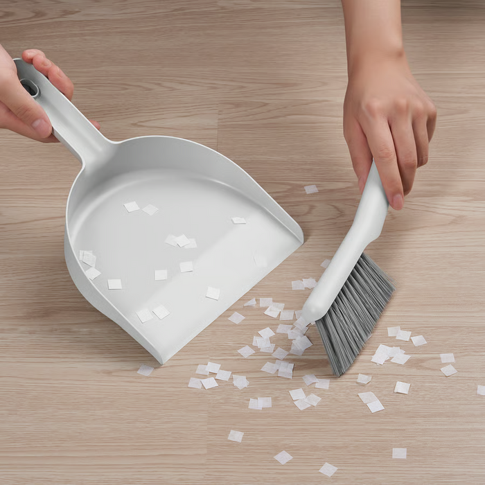 PEPPRIG dust pan and brush, grey, 20527096