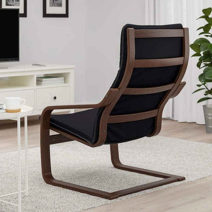 POANG Armchair, brown/Knisa black, 39240834