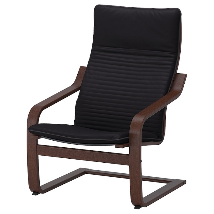 POANG Armchair, brown/Knisa black, 39240834