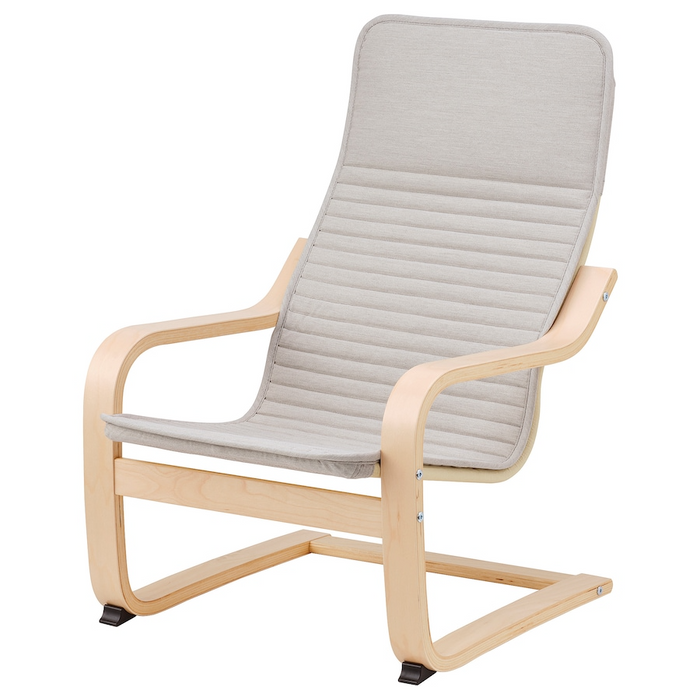 POANG Children's armchair, Knisa light beige / birch veneer