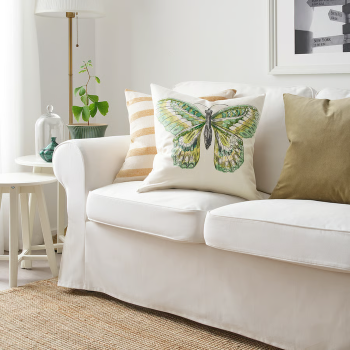 ROTFJARIL Cushion cover, natural/multicolour, 50x50 cm, 10456546