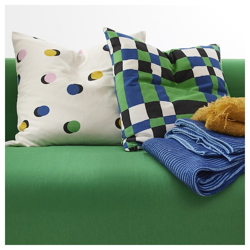 RUNDKRASSING Cushion cover, white multicolour/dot pattern, 50x50 cm