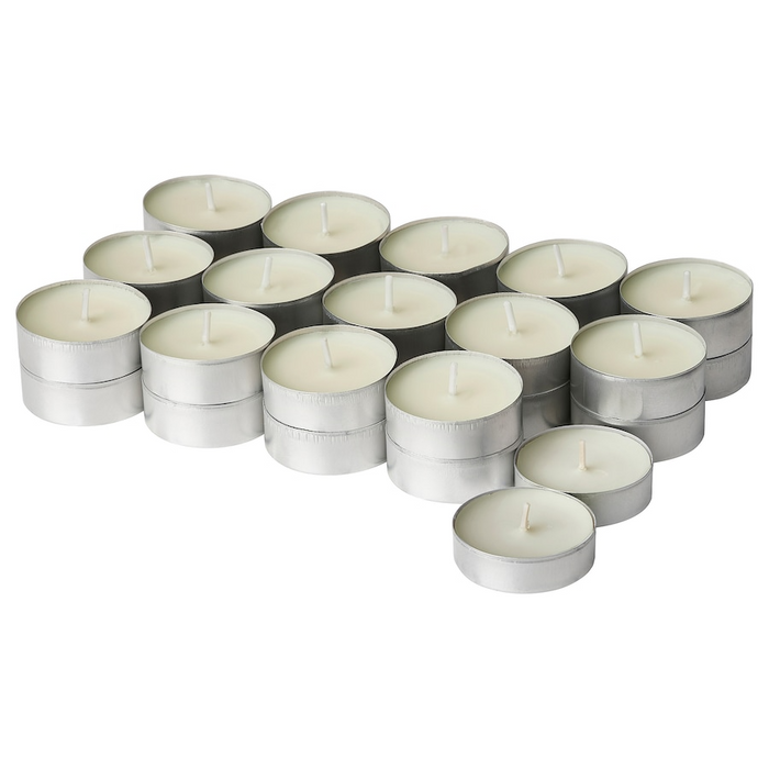 SILKESTRAD Scented tealight, dew & moss/off-white, 3.5 hr, 60570554