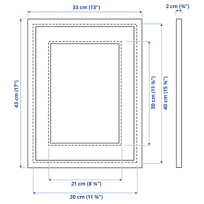 SILVERHOJDEN Frame, gold-colour, 30x40 cm