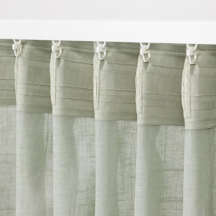 SILVERLONN Sheer curtains, 1 pair, light green, 145x250 cm