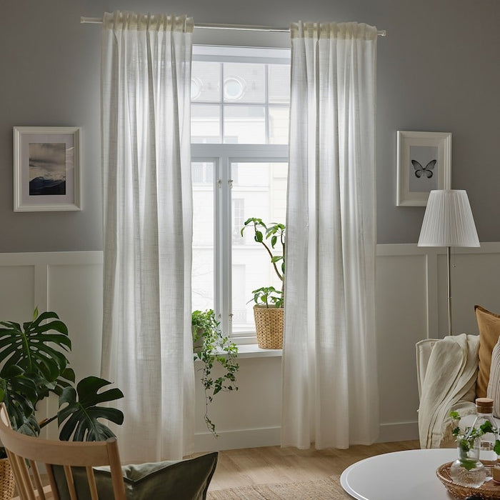 SILVERLONN Sheer curtains, 1 pair,white, 145x250 cm