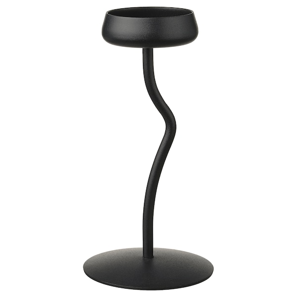 SILVERPARON Pillar candle holder, black, 24 cm, 20575011