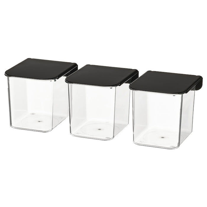 SKADIS Container with lid, black