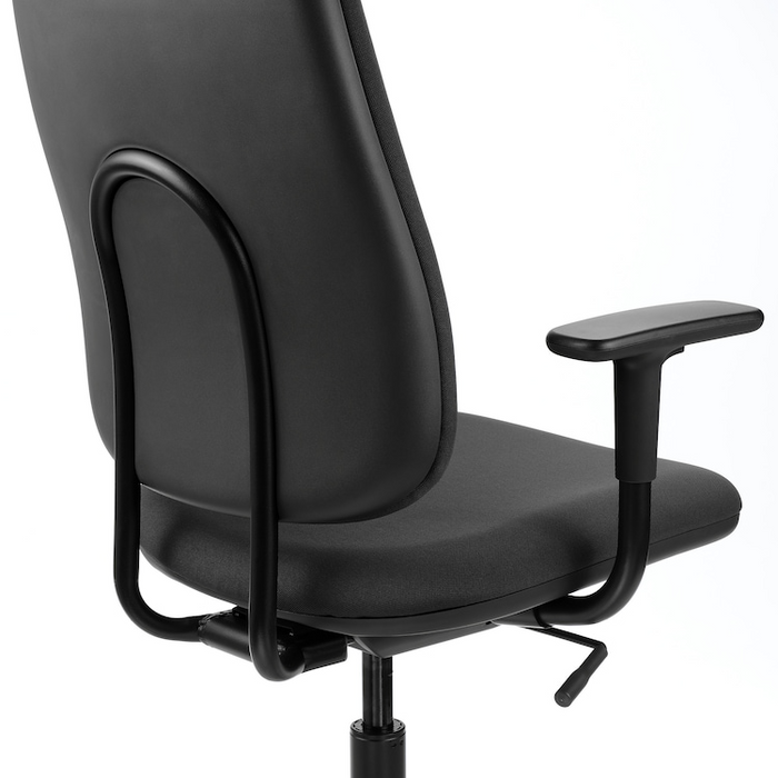 SMORKULL Office chair with armrests, Grasnas dark grey, 10503449