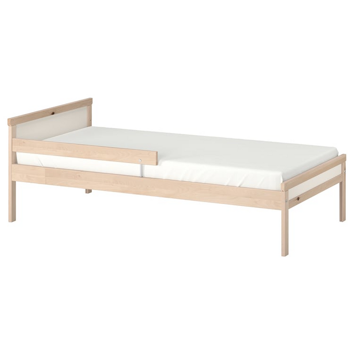 SNIGLAR Bed frame with slatted bed base, beech, 70x160 cm, 39443860