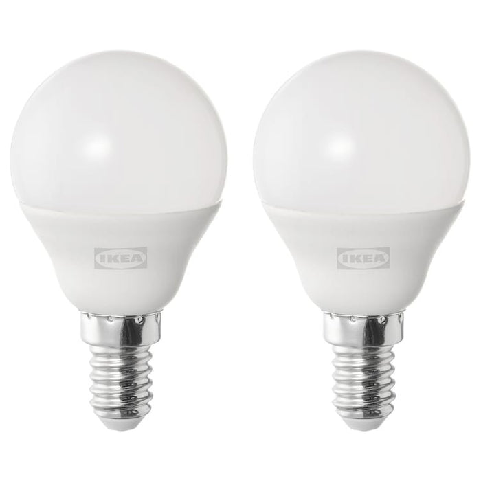 SOLHETTA LED bulb E14 470 lumen, globe opal white, 6000 K