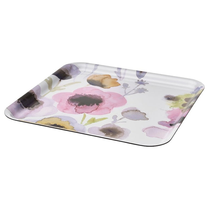 SOMMARFLOX Tray, patterned flower/multicolour, 33x33 cm